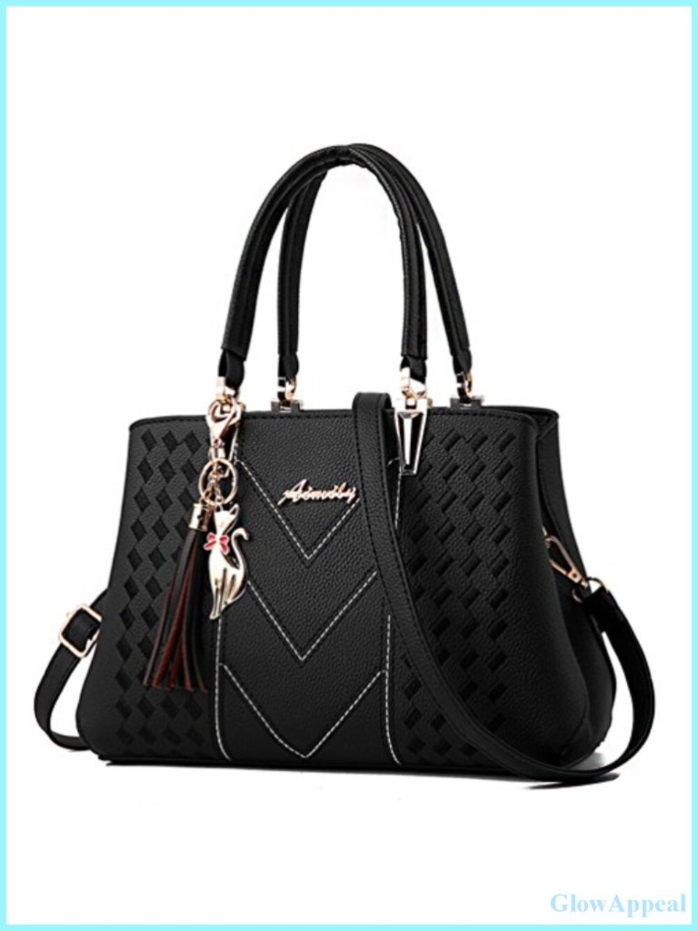 Womens PU Leather Satchel Tote Bag Shoulder Crossbody Purse 7 Pockets